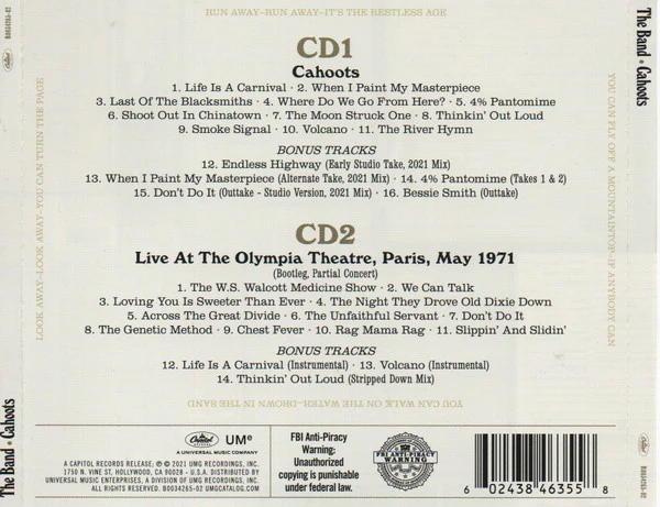 CD The Band ‎– Cahoots Nuevo precintado - Image 2