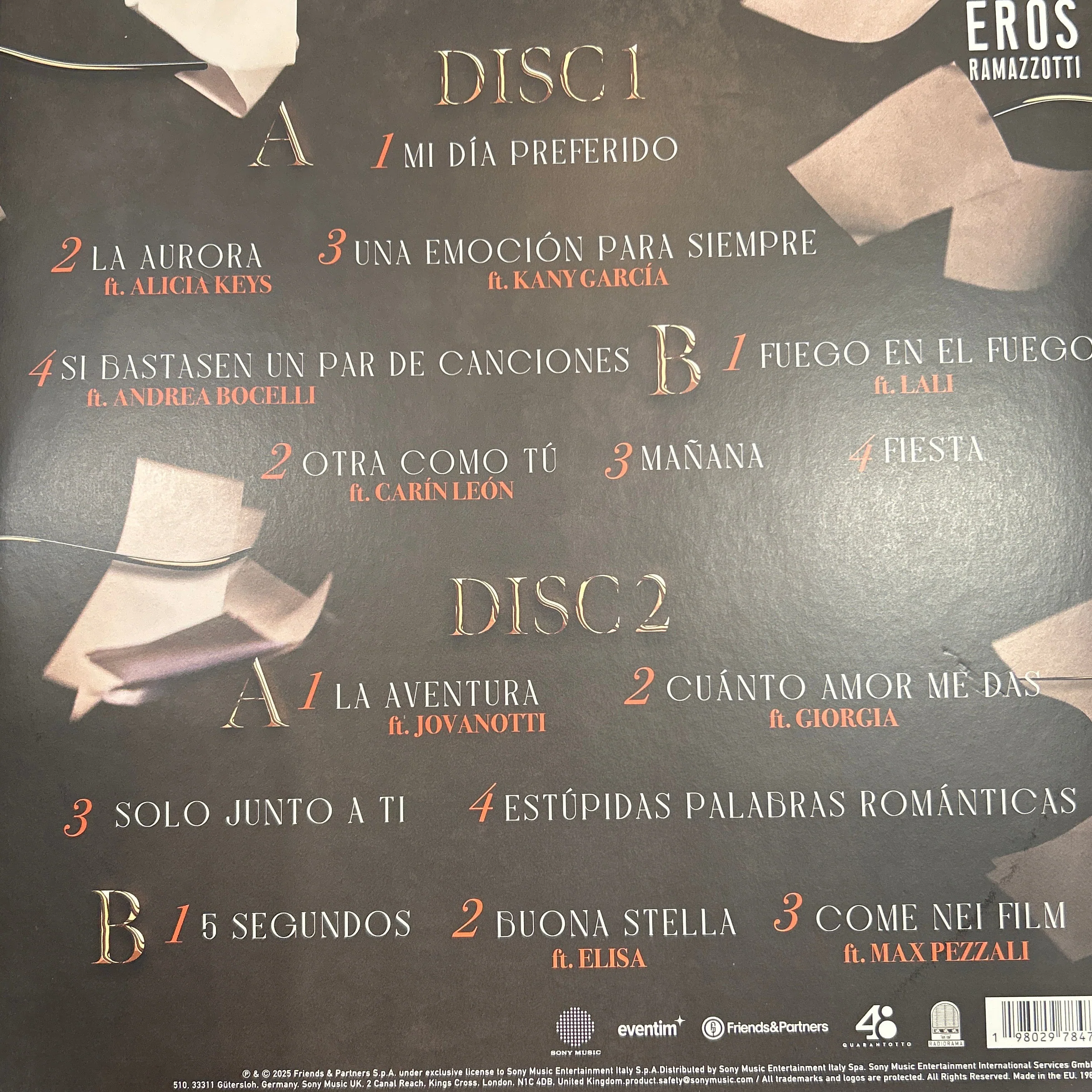 LP Eros Ramazzotti – Una Historia Importante 2ª Mano - Image 2